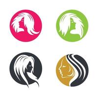 logo de coiffure et de salon de beauté vecteur