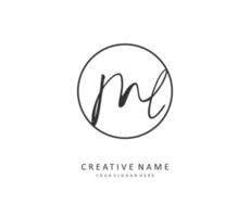 ml initiale lettre écriture et Signature logo. une concept écriture initiale logo avec modèle élément. vecteur