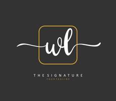 wl initiale lettre écriture et Signature logo. une concept écriture initiale logo avec modèle élément. vecteur