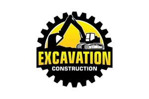 excavatrice logo modèle vecteur. lourd équipement logo vecteur pour construction entreprise.