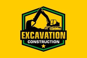 excavatrice logo modèle vecteur. lourd équipement logo vecteur pour construction entreprise.