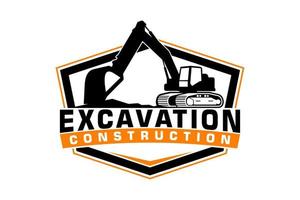 excavatrice logo modèle vecteur. lourd équipement logo vecteur pour construction entreprise.