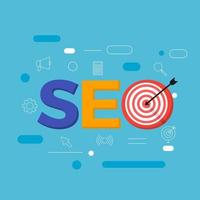 moteur de recherche SEO de concept de design plat optimiser. vecteur illustrent.