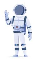 astronaute dessin animé personnage isolé sur blanc Contexte vecteur