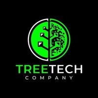 moderne La technologie plante arbre logo conception. numérique réseau arbre feuille logo marque. vecteur