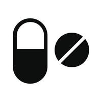 drogue pilules vecteur noir icône