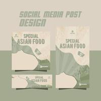 délicieux asiatique nourriture menu promotion prospectus vecteur