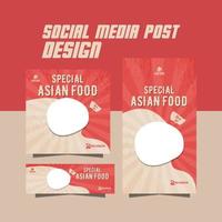 délicieux nourriture menu prospectus social médias asiatique nourriture prospectus vecteur