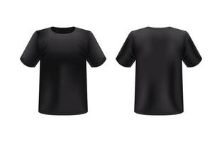 3d noir rond cou T-shirt maquette vecteur