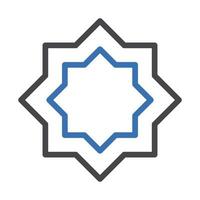décoration icône bicolore gris bleu Couleur Ramadan symbole parfait. vecteur