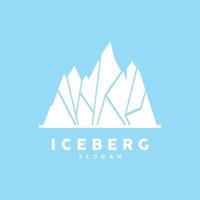 iceberg logo, antarctique montagnes vecteur dans la glace bleu couleur, la nature conception, produit marque illustration modèle icône