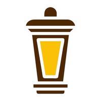 lanterne icône solide marron Jaune Couleur Ramadan symbole parfait. vecteur