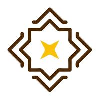 décoration icône solide marron Jaune Couleur Ramadan symbole parfait. vecteur