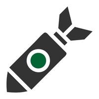 missile icône solide gris vert Couleur militaire symbole parfait. vecteur