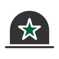 casque icône solide gris vert Couleur militaire symbole parfait. vecteur