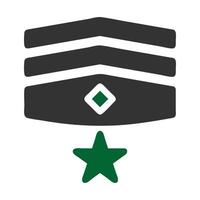 badge icône solide gris vert Couleur militaire symbole parfait. vecteur