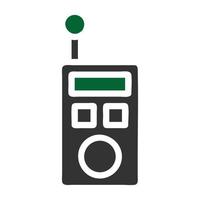walkie talkie icône solide gris vert Couleur militaire symbole parfait. vecteur
