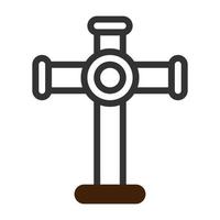Christian icône bichromie gris marron Couleur Pâques symbole illustration. vecteur