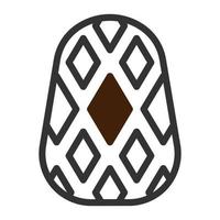 Oeuf icône bichromie gris marron Couleur Pâques symbole illustration. vecteur