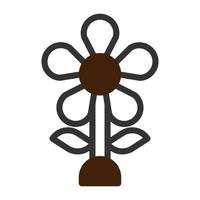fleur icône bichromie gris marron Couleur Pâques symbole illustration. vecteur