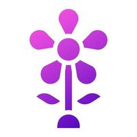 fleur icône solide pente violet rose Couleur Pâques symbole illustration. vecteur