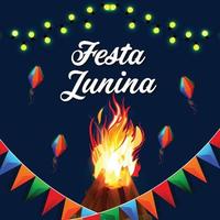 carte de voeux d'invitation à un événement brésilien festa junina vecteur