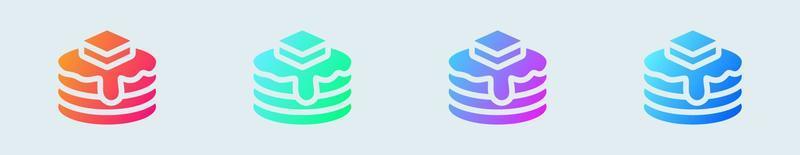 crêpe solide icône dans pente couleurs. beurre sirop panneaux vecteur illustration.