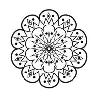 motif circulaire en forme de mandala pour henné, mehndi, tatouage, décoration. ornement décoratif dans un style oriental ethnique. page de livre de coloriage. vecteur