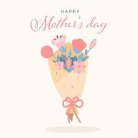 les mères journée salutation carte avec fleurs vecteur