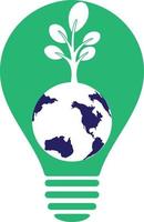 modèle de conception de logo vectoriel arbre globe. planète et symbole ou icône écologique.