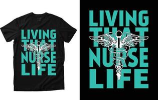 conception de t-shirt infirmière vecteur