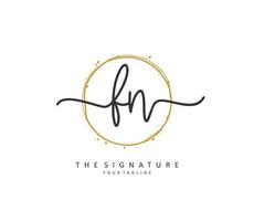 F n fn initiale lettre écriture et Signature logo. une concept écriture initiale logo avec modèle élément. vecteur