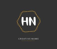 h n hn initiale lettre écriture et Signature logo. une concept écriture initiale logo avec modèle élément. vecteur