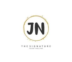 j n Jn initiale lettre écriture et Signature logo. une concept écriture initiale logo avec modèle élément. vecteur