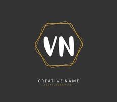 v n vn initiale lettre écriture et Signature logo. une concept écriture initiale logo avec modèle élément. vecteur