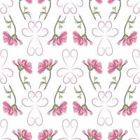moderne sans couture floral modèle, dessiné à la main rose fleurs sur une blanc Contexte. un élégant modèle pour à la mode impressions, impression, site Internet conception. vecteur