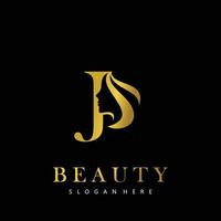 lettre j élégance luxe beauté or Couleur aux femmes mode logo vecteur