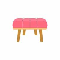 chaise de femme dans la chambre. canapé confortable rose, généralement utilisé pour la coiffeuse. salon de meubles modernes. élément de conception de service de beauté professionnel. illustration vectorielle de plat style dessin animé. vecteur
