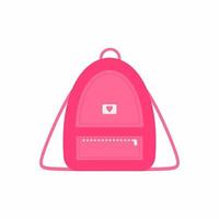 icône de sac femelle en couleur rose isolé sur fond blanc. mini sac à dos à la mode pour le hangout, accessoires féminins. thème de sac féminin. illustration vectorielle moderne tendance style plat vecteur