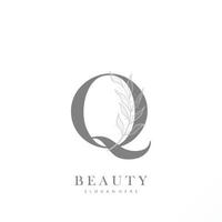 lettre q logo floral logo conception. logo pour femmes beauté salon massage cosmétique ou spa marque vecteur