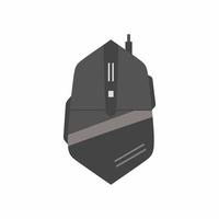 icône de la souris de jeu. souris d'ordinateur noire pour les jeux e-sport. contrôleur de dessin animé plat pour illustration vectorielle de jeu vidéo ou informatique. peut être utilisé comme élément web, jouant l'icône du design sur fond blanc vecteur