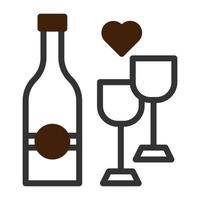 verre du vin icône bichromie gris marron Couleur Pâques symbole illustration. vecteur