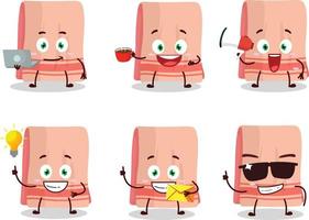 serviette dessin animé personnage avec divers les types de affaires émoticônes vecteur