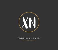 X n xn initiale lettre écriture et Signature logo. une concept écriture initiale logo avec modèle élément. vecteur