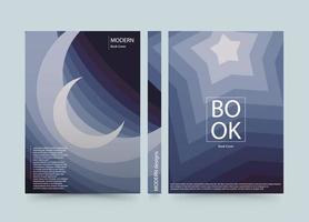 livre couverture nuit lune et étoile brochure conception Facile unique livre couverture conception vecteur