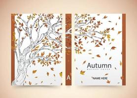 livre couverture Orange l'automne arbre art conception vecteur brochure couverture affiche conception