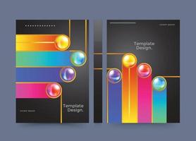livre couverture avec sphères de 4 couleurs élégant livre couverture affiche conception vecteur