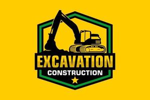 excavatrice logo modèle vecteur. lourd équipement logo vecteur pour construction entreprise.