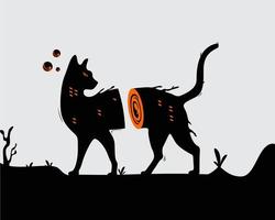 noir chat illustration vecteur agrafe art, mur art, autocollant, affiche, t chemise conception imprimable