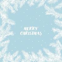 branche de pin avec des cônes sous la neige. carte de voeux de Noël de vecteur. pour la décoration de Noël, les affiches, les bannières, les ventes et autres événements hivernaux. vecteur